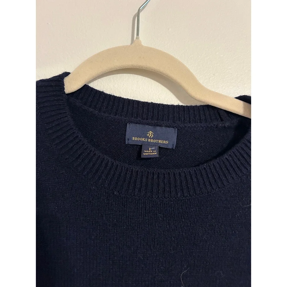 Brooks Brothers Men's Navy Fair Isle Pattern‎ Crew Neck Sweater Size L